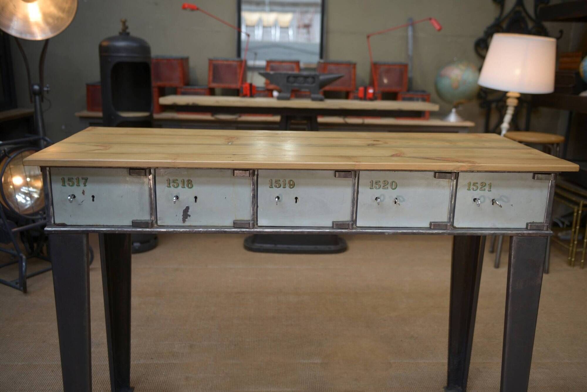 Console furniture from the Banque de France metal 1950