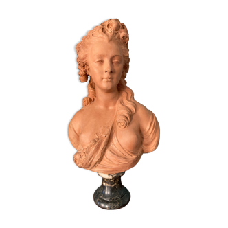 Terracotta bust signed jean jacques Caffieri 1778