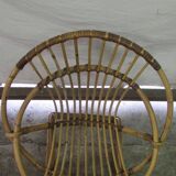 Vintage rattan/bamboo shell children's armchair
