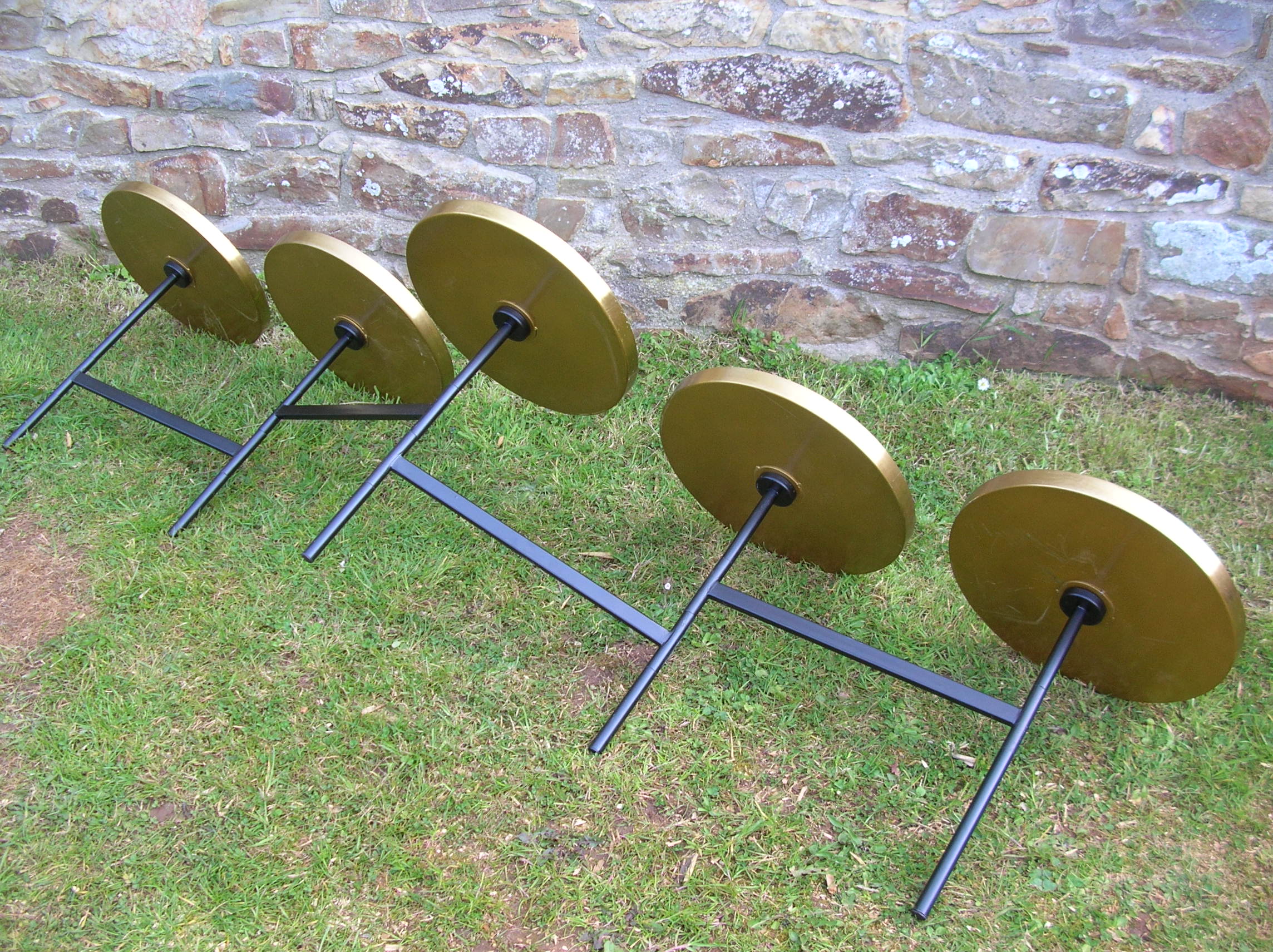 Articulated living room coffee table 5 trays in metal enamelled contemporary decoration