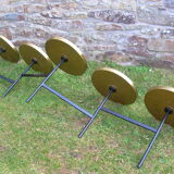 Articulated living room coffee table 5 trays in metal enamelled contemporary decoration