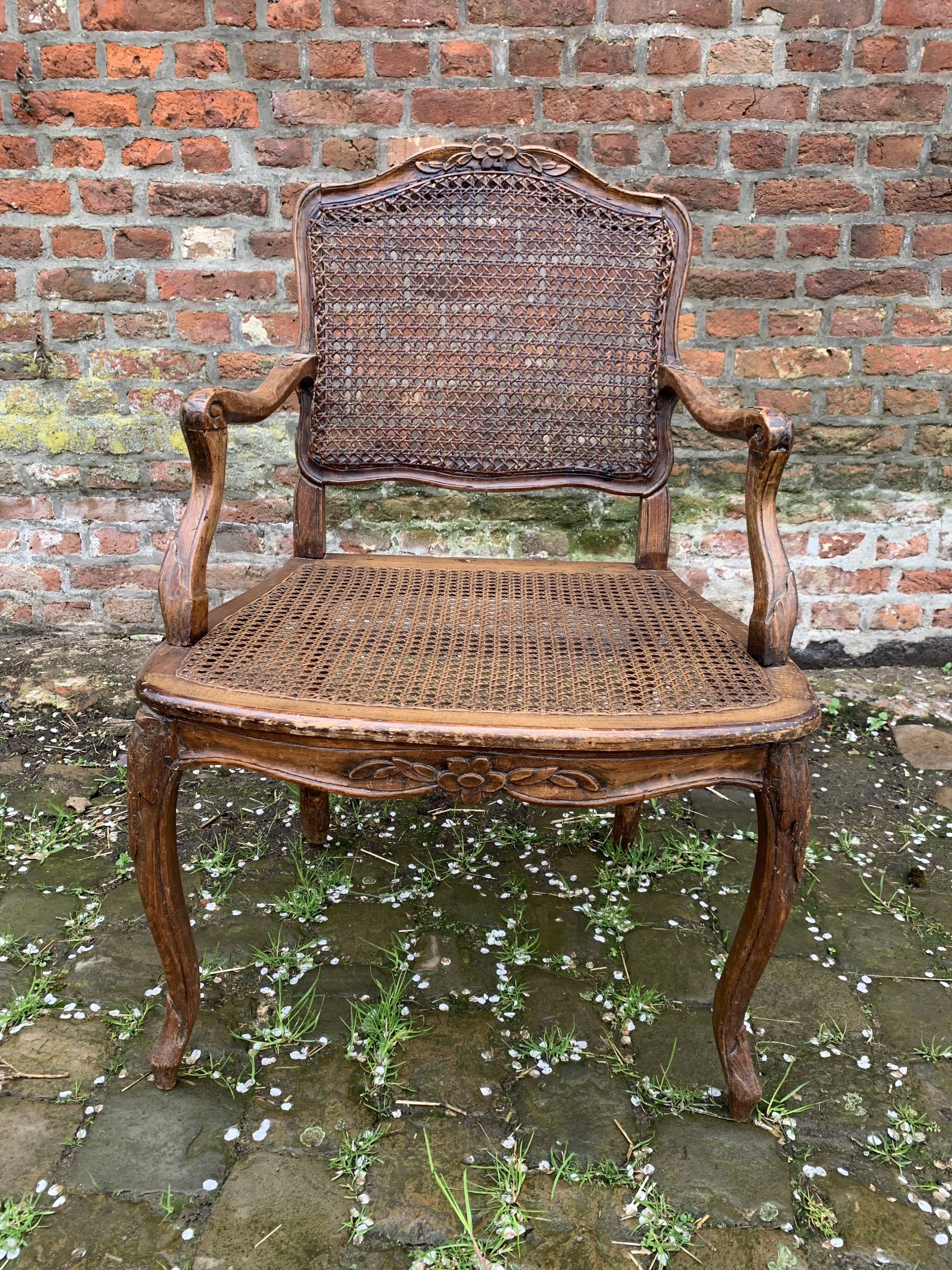 Canned armchair from the Regency period