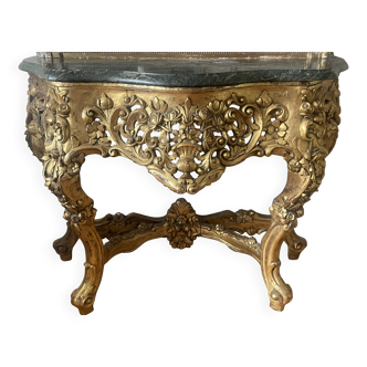 console en bois doré