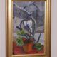 Original Swedish oil on canvas – “Winter Cyclamen” by Majken Bergvin (1922–2012) – 1965 – vintage & framed – 62 × 43 cm