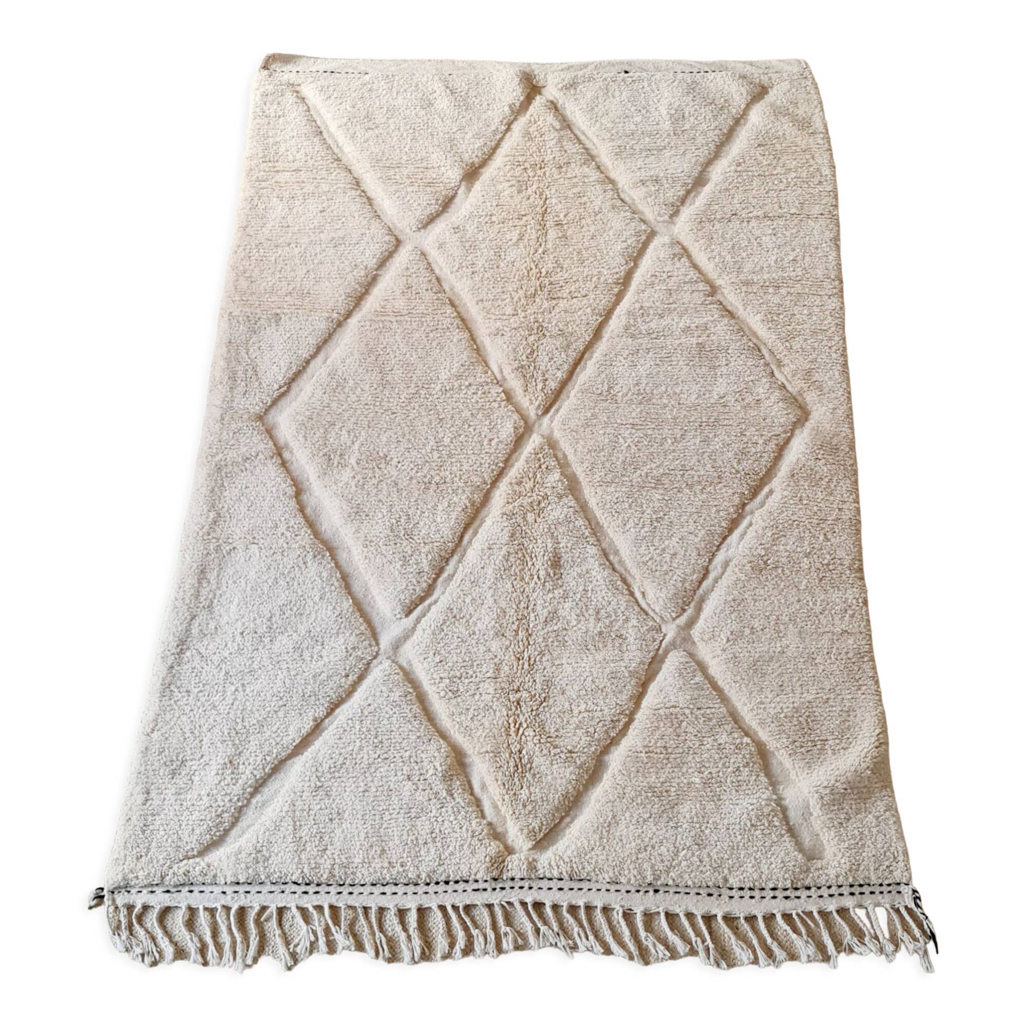 Berber carpet Beni Ourain natural wool unbleached 300 x 190