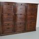 Antique french oak apothecary / filing cabinet folding doors, late 19th century
