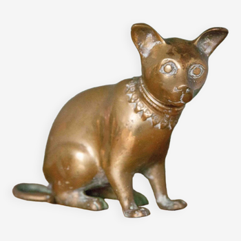 Statue vintage, statue chat égyptien, grand chat bronze, chat bronze, collection, egyptian cat