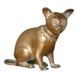 Statue vintage, statue chat égyptien, grand chat bronze, chat bronze, collection, egyptian cat