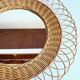 Miroir soleil en rotin vintage