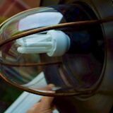 Glass and metal hanging lamp - Massive