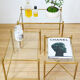 Lot 3 tables pull out brass glass Maison Baguès