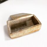 Brutalist carved stone box