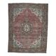 1970s Vintage Persian Handmade Wool Cotton Light Pink Area Rug 285x374