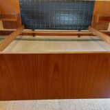 Scandinavian bed in rosewood with built-in bedside
