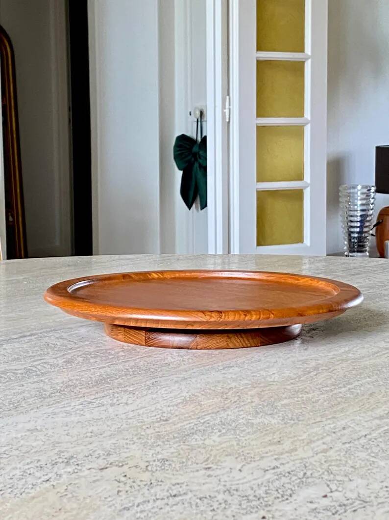 Danish rotating tray Digsmed in vintage teak from the 1960s.