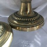 Pair of candlesticks in bronze and brass 18th century Louis XVI era