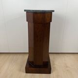 Biedermeier Drum Cabinet in Walnut Veneer & Marble, France, 1830s