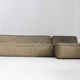 Vintage modular green leather sofa by Verzelloni Italy 1990s