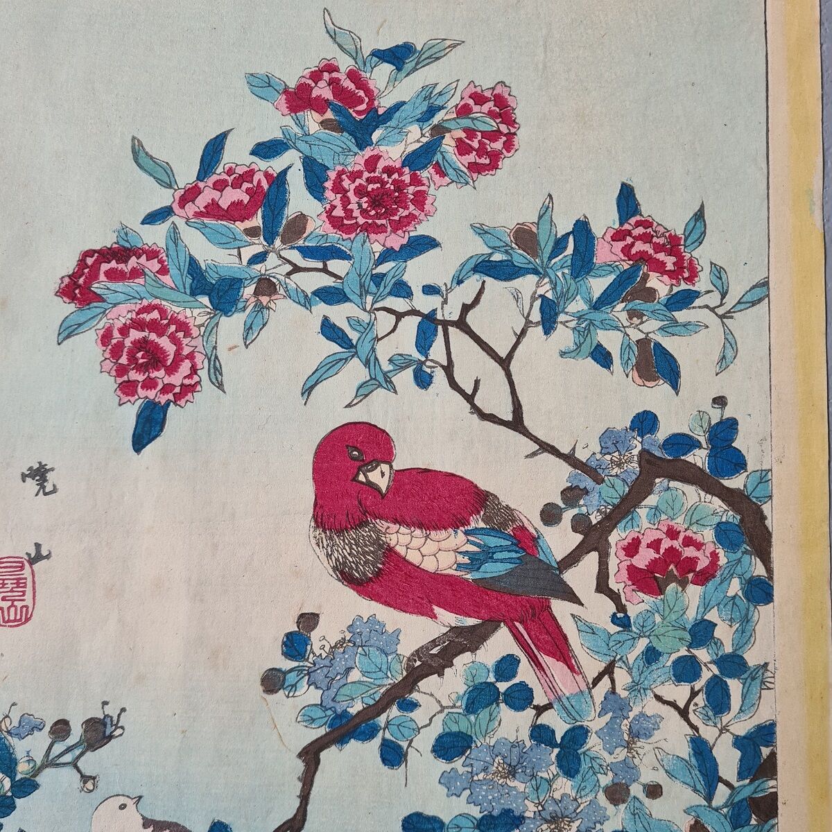 Antique Japanese Wood Engraving of Gyōsan. Late 19th Century.