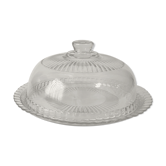 Plat et sa cloche en verre Arcoroc