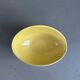 Yellow and black ceramic aperitif bowl, free form, West Germany.