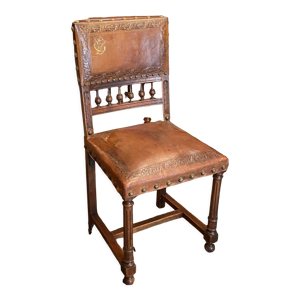 Chaise de bureau XIXe - cuir
