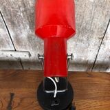 Ancienne Lampe Articulée 70’s Métal Rouge Noir & Chromé Vintage
