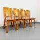 Set of 4 vintage chairs in pine from the 70s