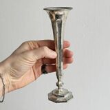Antique patinated metal soliflore vase