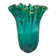 1970s Michielotto Emerald Green Fazzoletto Murano Glass Vase — Italian Vint