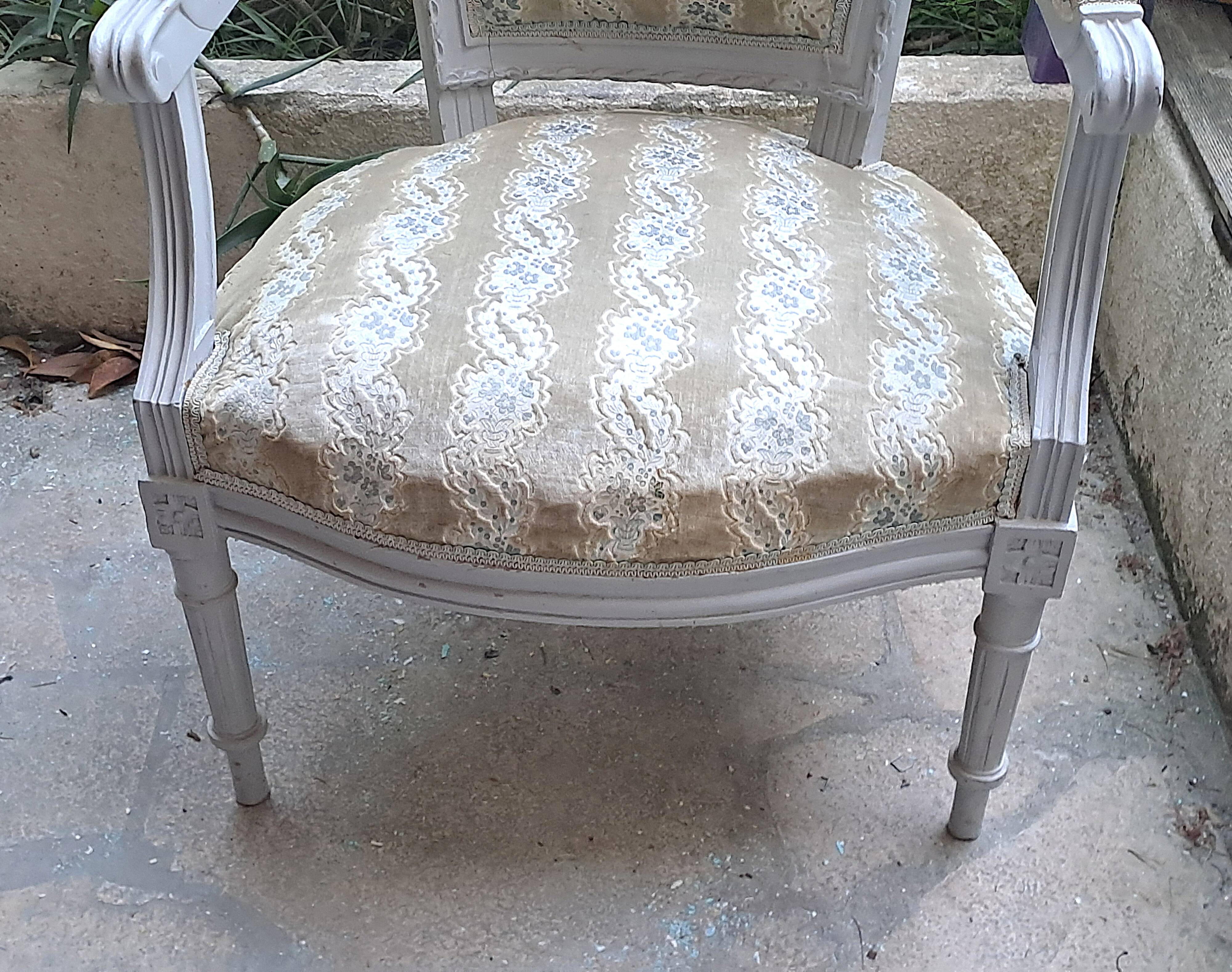 Napoleon III Victorian Armchair Velvet Fabric 19th Century