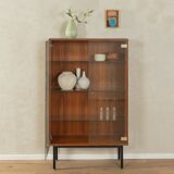 Walnut veneer display cabinet, 1960s