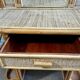 Bamboo and rattan vanity / dressing table with drawer and mirror, 1970s mid-century modern