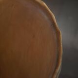 Sculptural Norwegian trunk chair in mid-century brutalist solid wood.