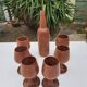 Scandinavian bottle and teak glass service