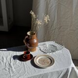 Set of 6 vintage dessert plates made in Poland with a plant motif.