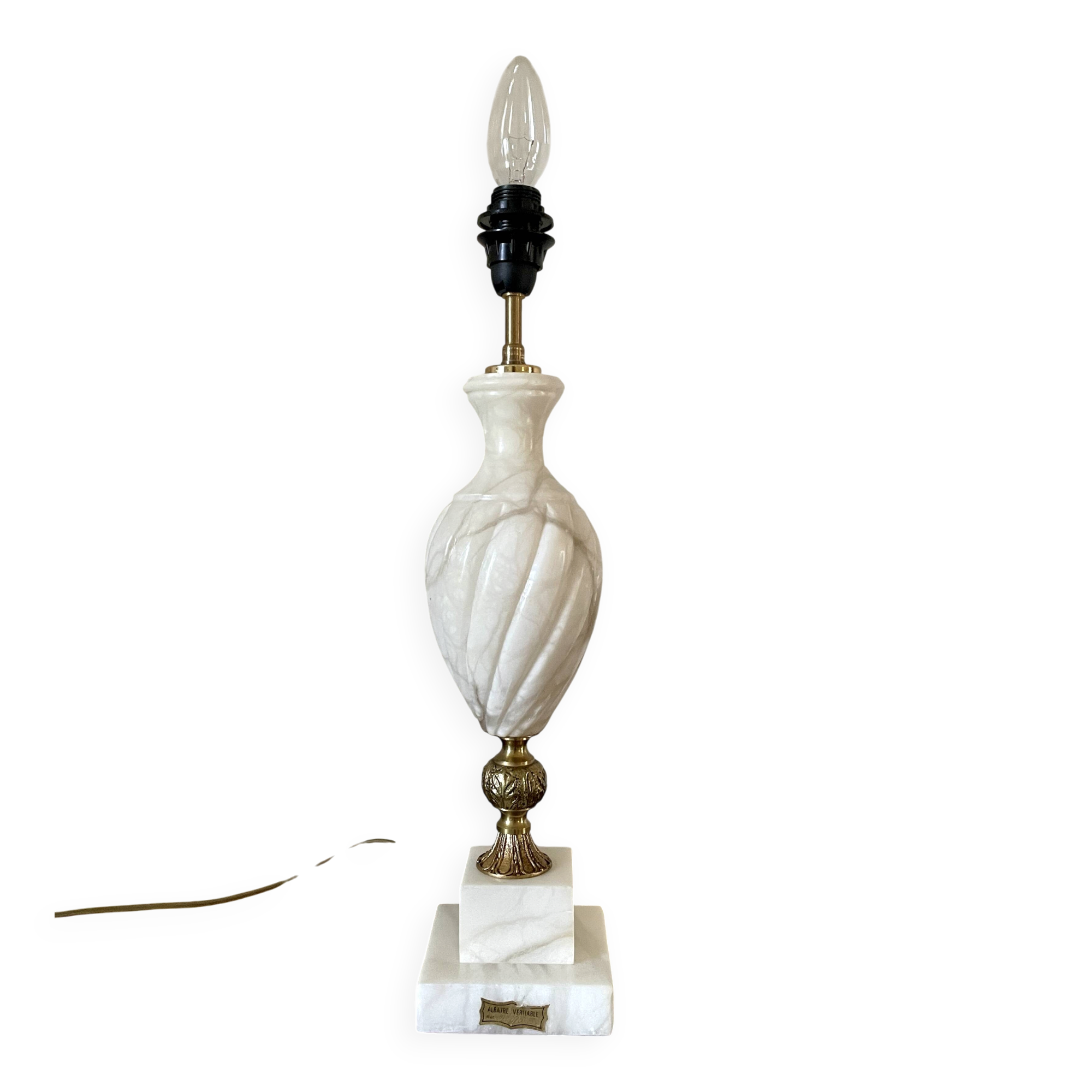 Alabaster lamp base 1950