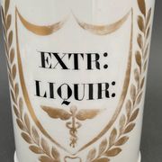 2 porcelain medicine jars nineteenth apothecary theriaca extr liquir