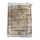 Vintage Turkish Hereke silk rug floral 53x67cm hand knotted gold pink 2538