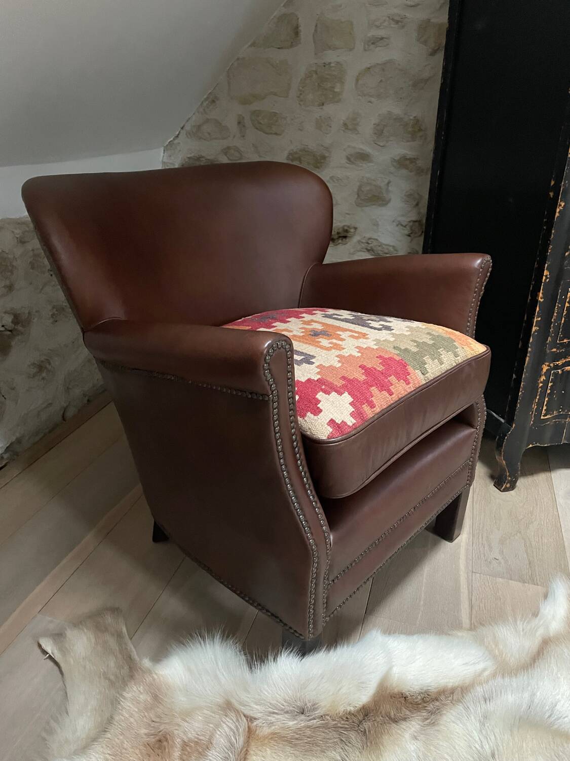 Fauteuil club en cuir