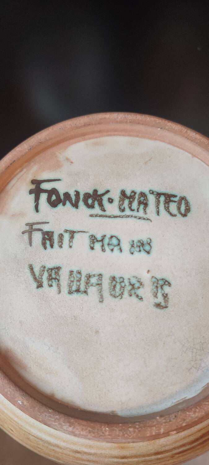 Large Vallauris vase signed by Jacques Fonck and Jean Matéo, 1950s.