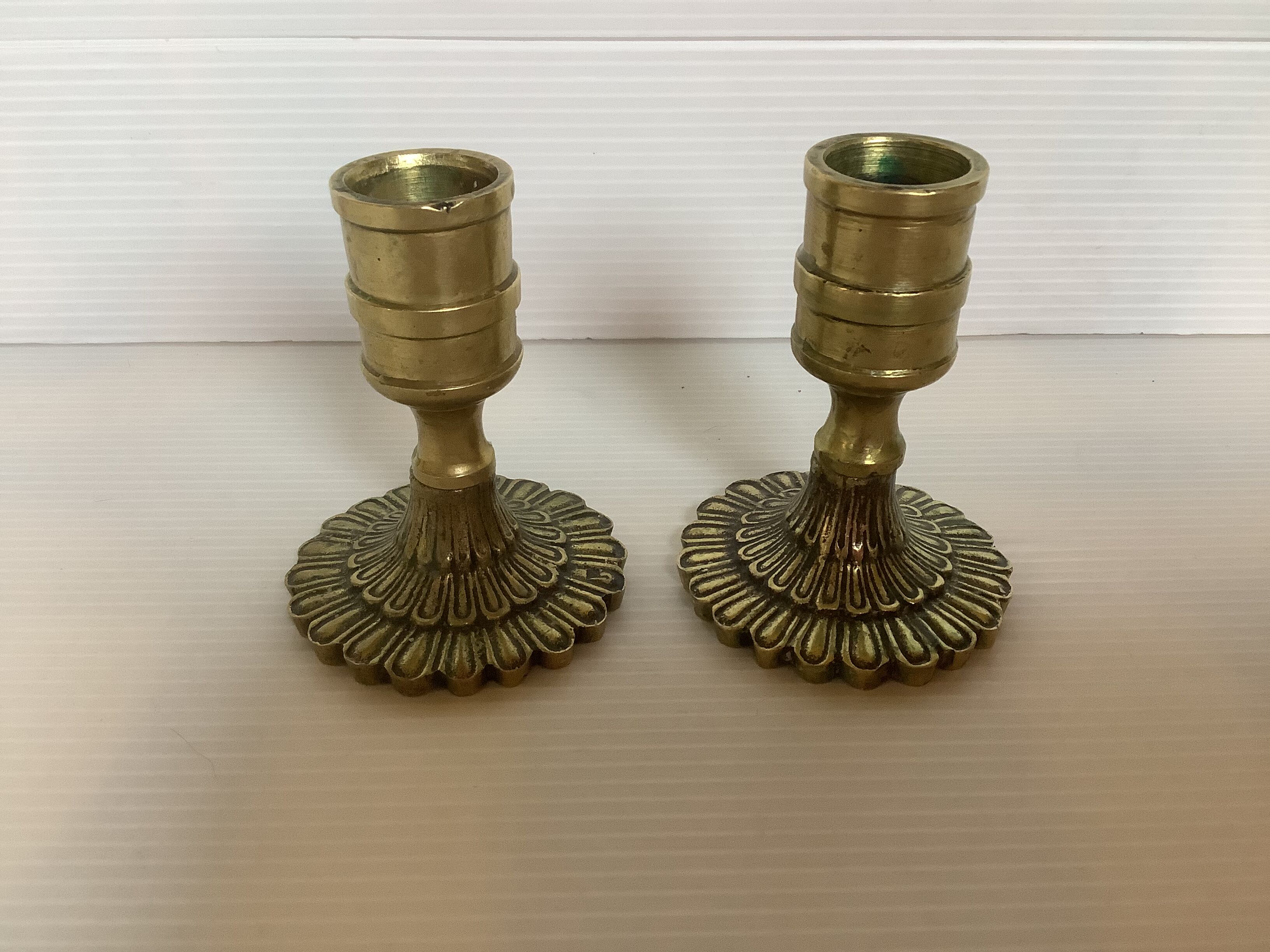 Pair of brass candlesticks