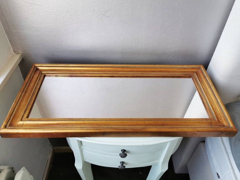 Set 2 vintage Italian wooden mirrors 80s 50x24cm