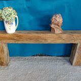 Brutalist console solid oak