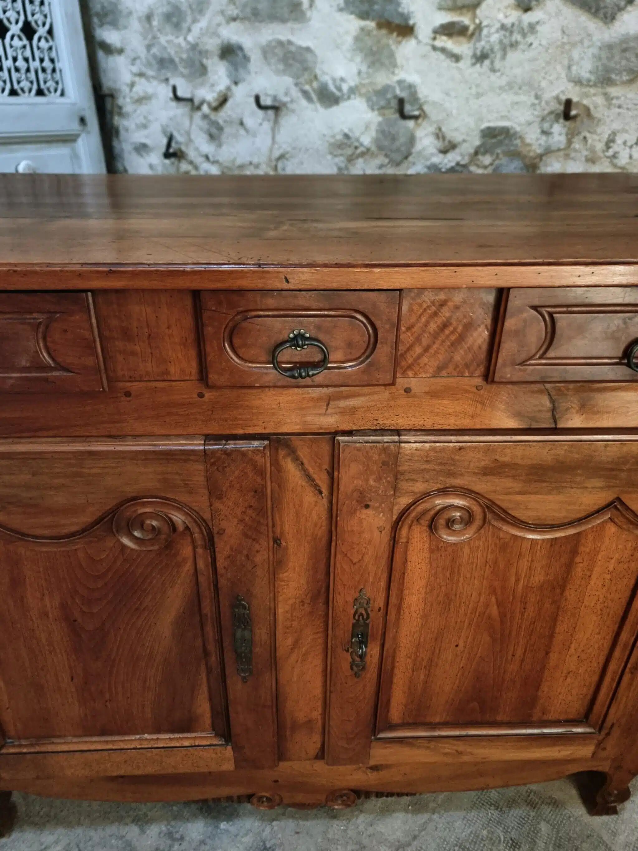Antique Louis XV style sideboard, French sideboard, late 19th century.