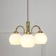 Lustre Mid-Century en Laiton et Opaline, Italie