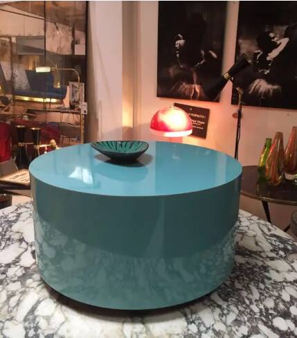 Set of Two Coffee Tables, Moon Shape, High Gloss Laminate, Handmade - Size L