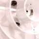 Vintage chrome dome suspension light, space age 70s, concentric rings bla.