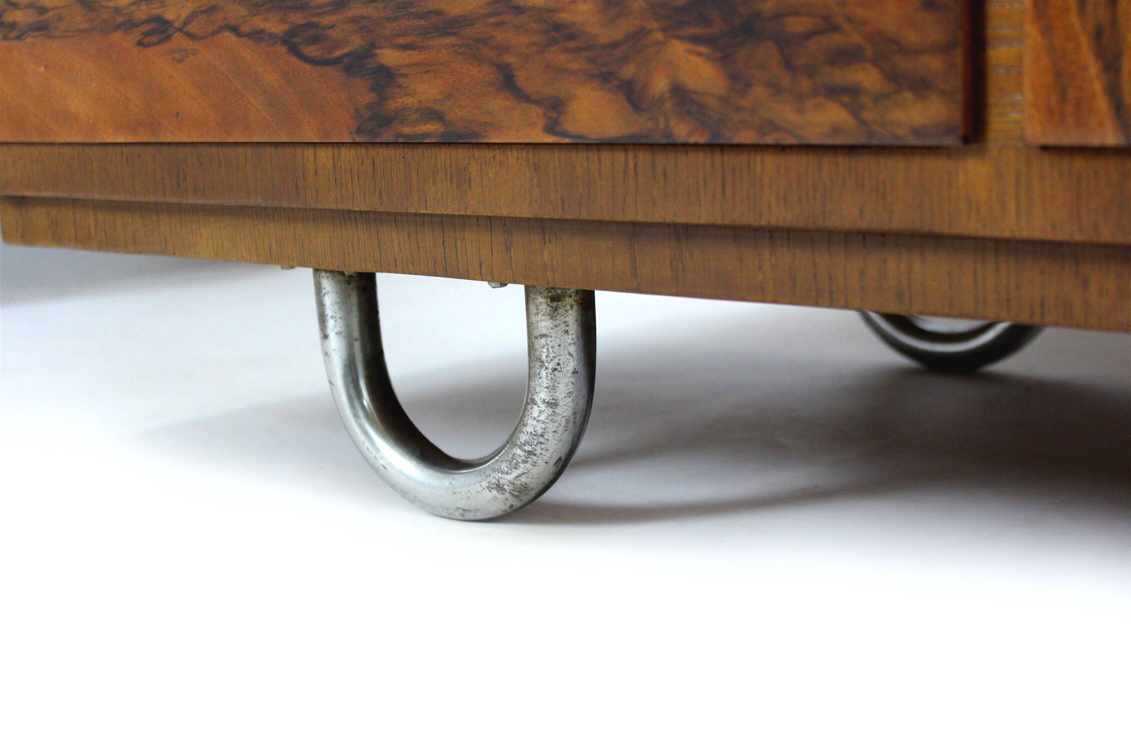 Restored Bauhaus Tubular Steel Cabinet with Secretary by R. Slezak, 1930s