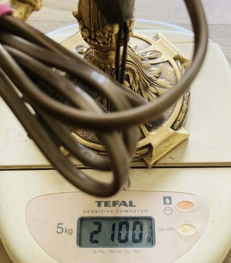 Pair of gilt bronze table lamps from the mid-20th century